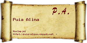 Puia Alina névjegykártya